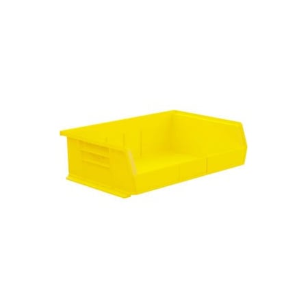 Akro-Mils Hang & Stack Storage Bin, Plastic, Yellow, 5 in H, 16-1/2 in W, 10-7/8 in L, 6 PK 30255 YELLO